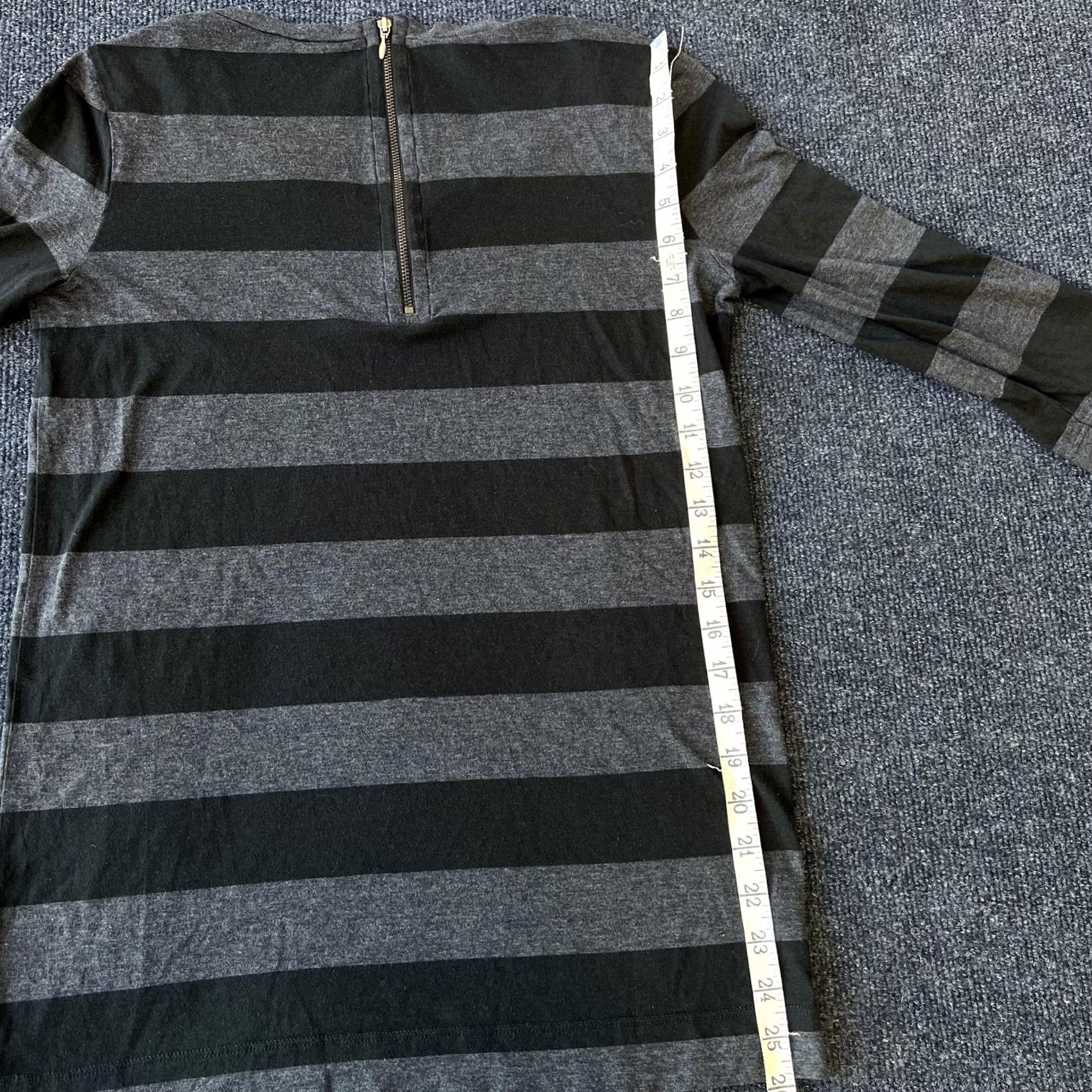 Lacoste Lacoste Dress Womens Large Black Gray Striped 3/4 Sleeve Back Zip Tunic Crewneck Size L / US 10 / IT 46 - 5 Thumbnail