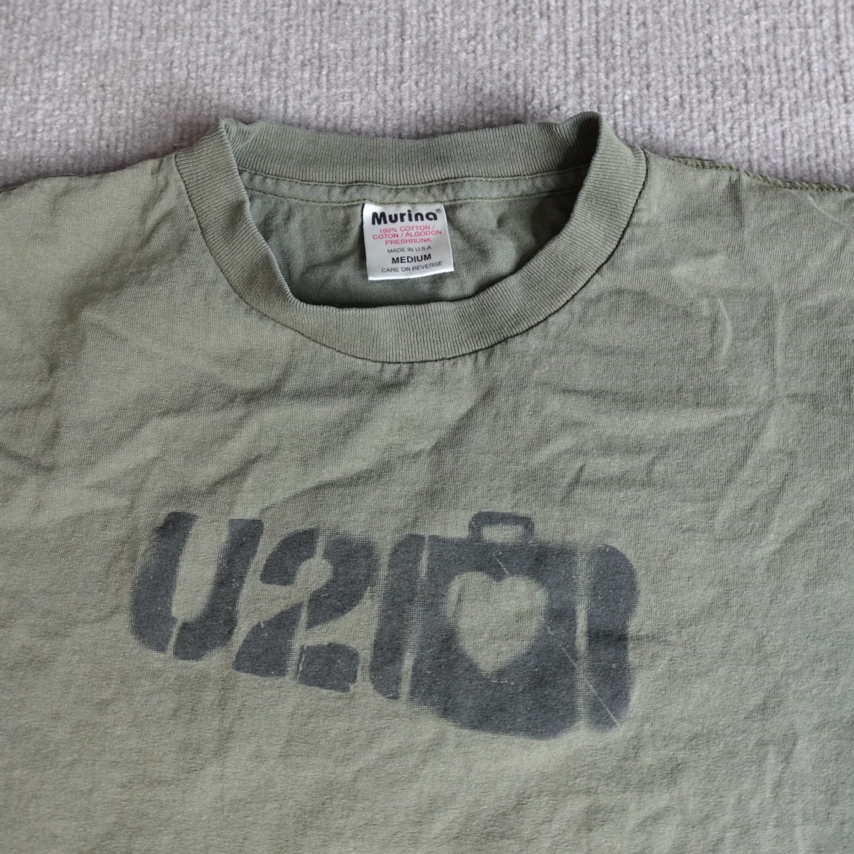 Murano VINTAGE U2 Shirt Small Green Olive Double Sided Tour Elevation 2001 Size US S / EU 44-46 / 1 - 2 Thumbnail