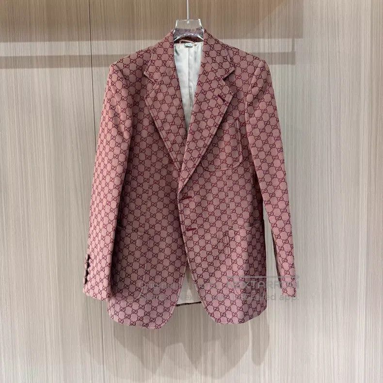 Gucci Gucci Old flower double G full print burgundy suit Size US M / EU 48-50 / 2 - 1 Thumbnail