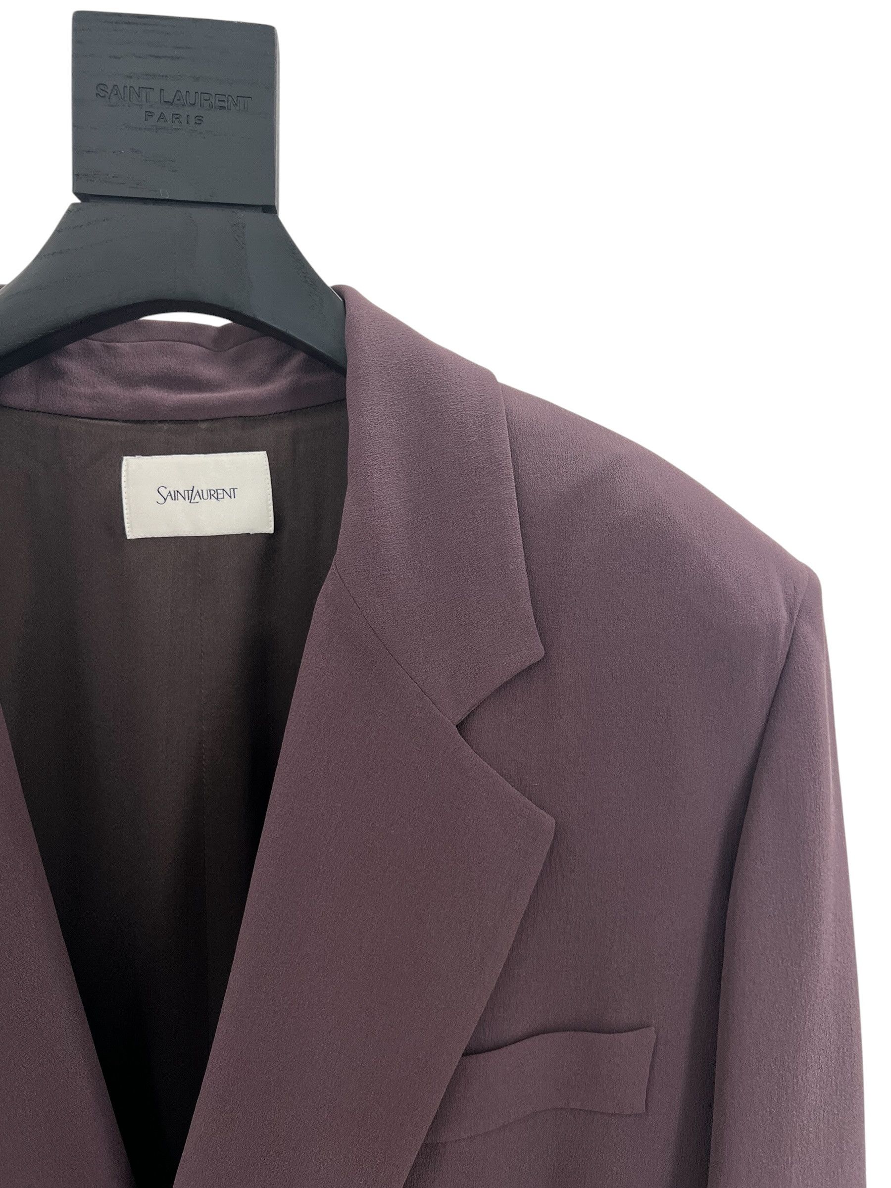 Saint Laurent Paris Saint Laurent Silk Crepe Blazer Size 50R - 2 Thumbnail