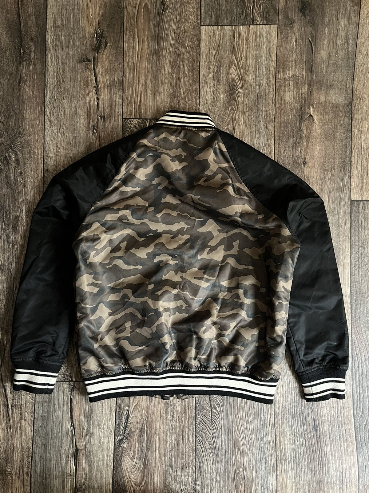 Schott × Vintage Vintage Schott ‘S’ Logo Camo Bomber Jacket NYC Size US XL / EU 56 / 4 - 12 Thumbnail