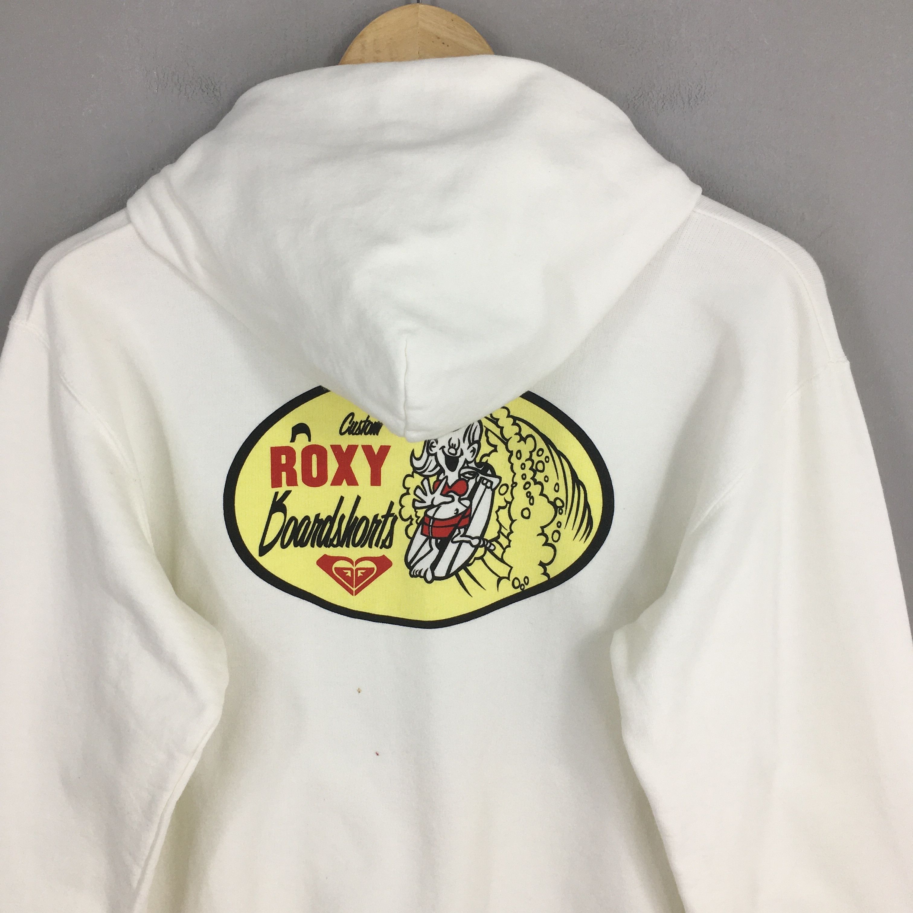 Vintage Vintage Roxy Surf White Hoodie Sweatshirt Large Size L / US 10 / IT 46 - 8 Thumbnail