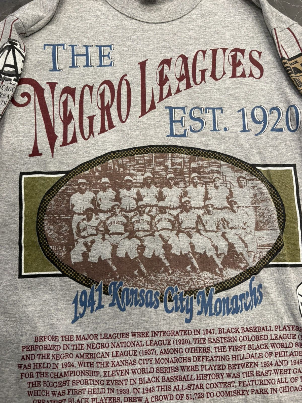 Vintage Vintage VTG Long Gone Negro Leagues T Shirt Large RARE Size US L / EU 52-54 / 3 - 4 Thumbnail