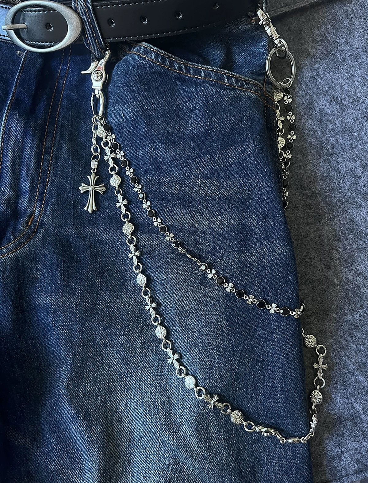 Japanese Brand Avant garde punk double link metal pocket wallet chain Size ONE SIZE - 5 Thumbnail