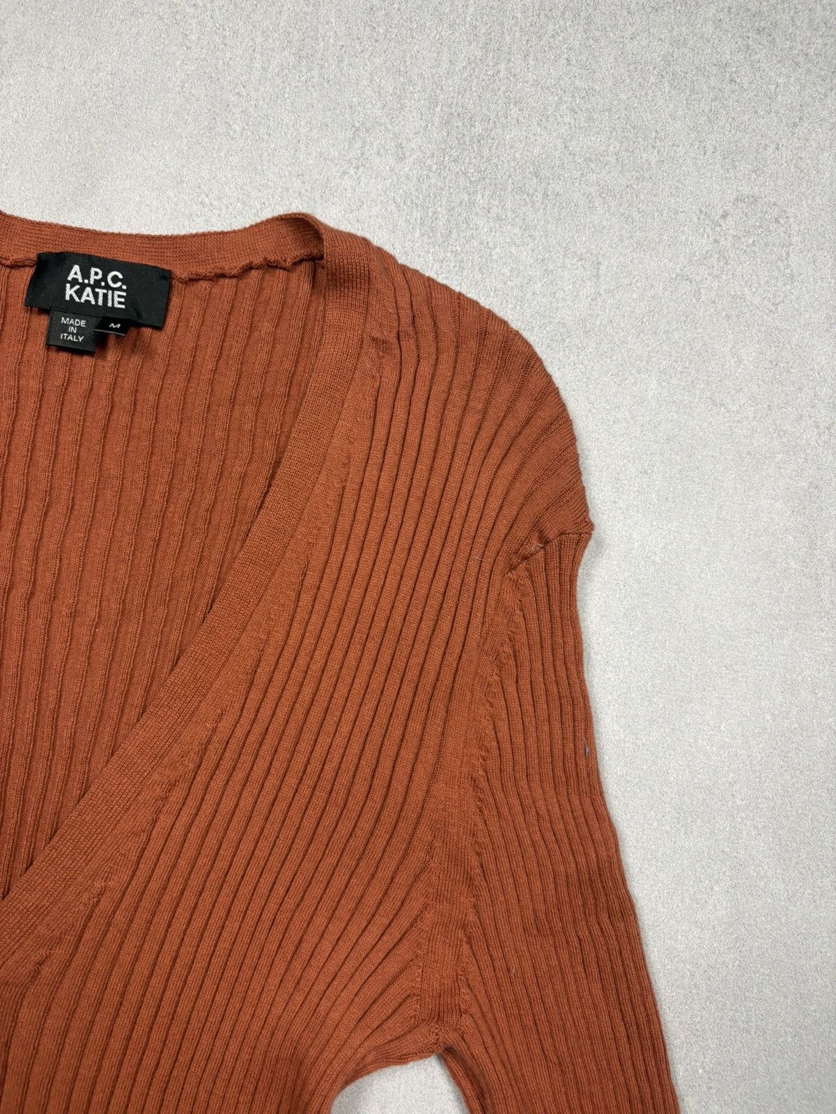 A.P.C. A.P.C. Katie Ribbed Cardigan Rust Made In Italy Size M Rare Size M / US 6-8 / IT 42-44 - 3 Thumbnail