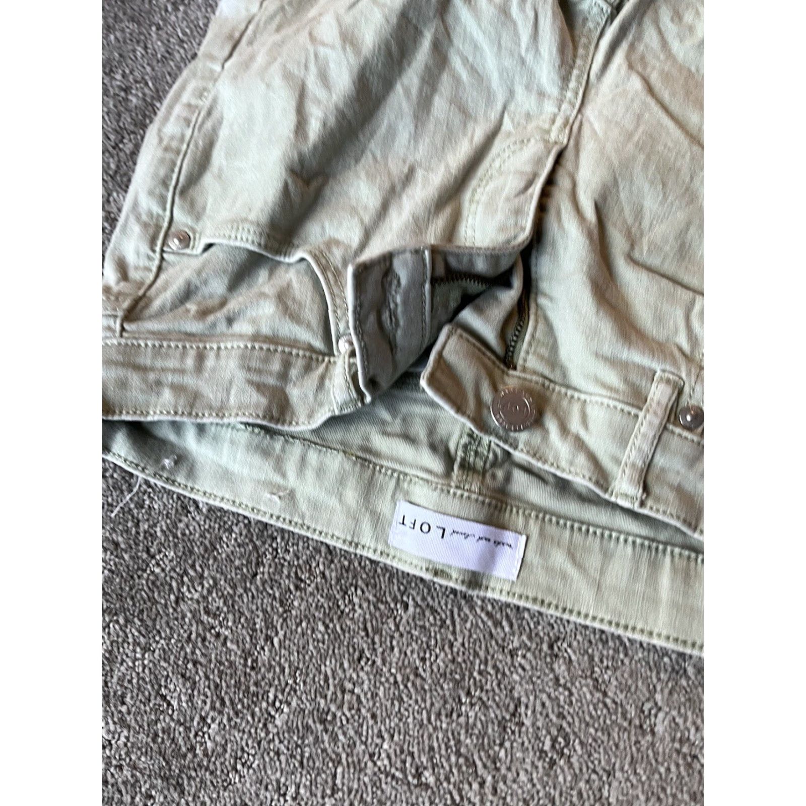 Loft LOFT Green Skinny Crop Jeans Sz 27/4 Women 5-Pocket Denim Stretch Casual Size 27" / US 4 / IT 40 - 3 Thumbnail