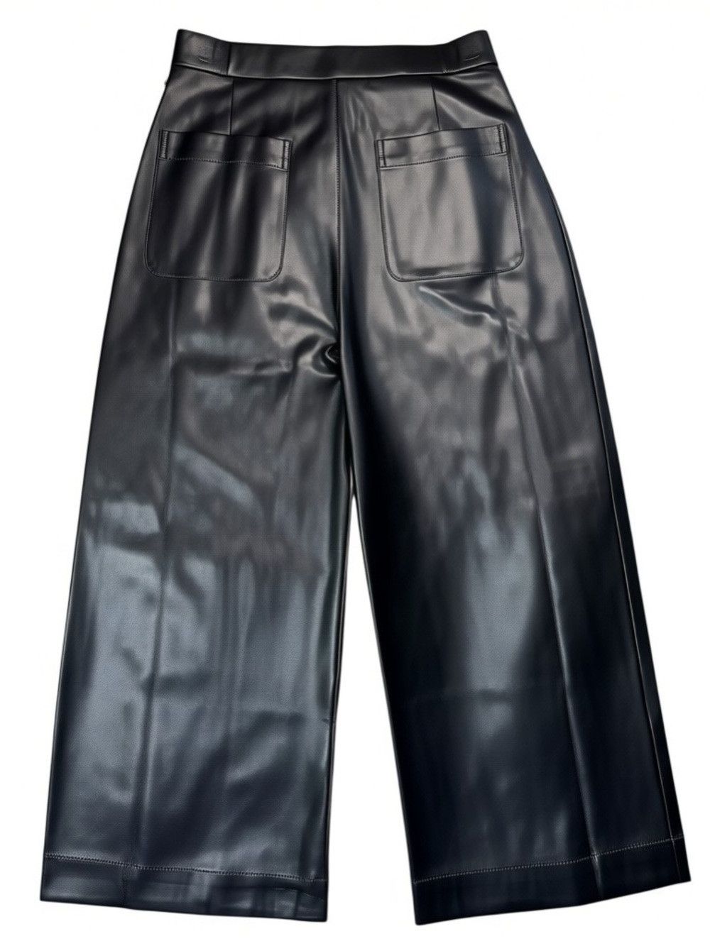 Bcbgmaxazria NWT New $228 BCBGMaxAzria High-Rise Cropped Black Faux Leat Size 26" / US 2 / IT 38 - 5 Thumbnail