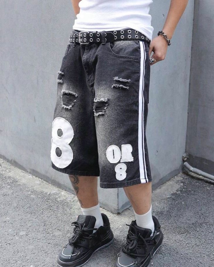 Jean DRIP Graphic Drill jeans shorts jorts Size US 34 / EU 50 - 1 Thumbnail