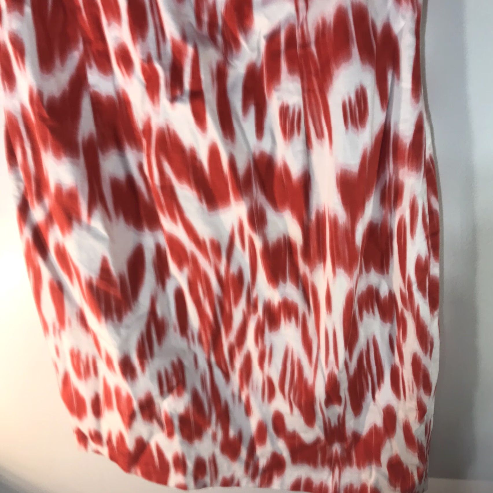 Jones New York Jones New York Women's Midi Sleeveless Dress Cotton Spandex Geometric Classic 12 Red White Size XL / US 12-14 / IT 48-50 - 3 Thumbnail