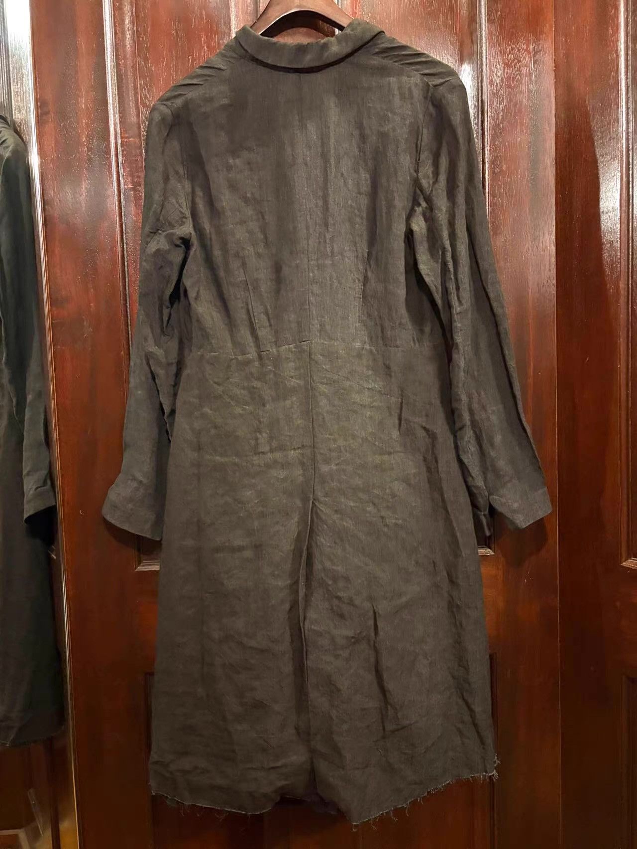 Individual Sentiments Individual Sentiments 17SS Women’s Black Linen Coat Ｑ25 Size M / US 6-8 / IT 42-44 - 3 Thumbnail