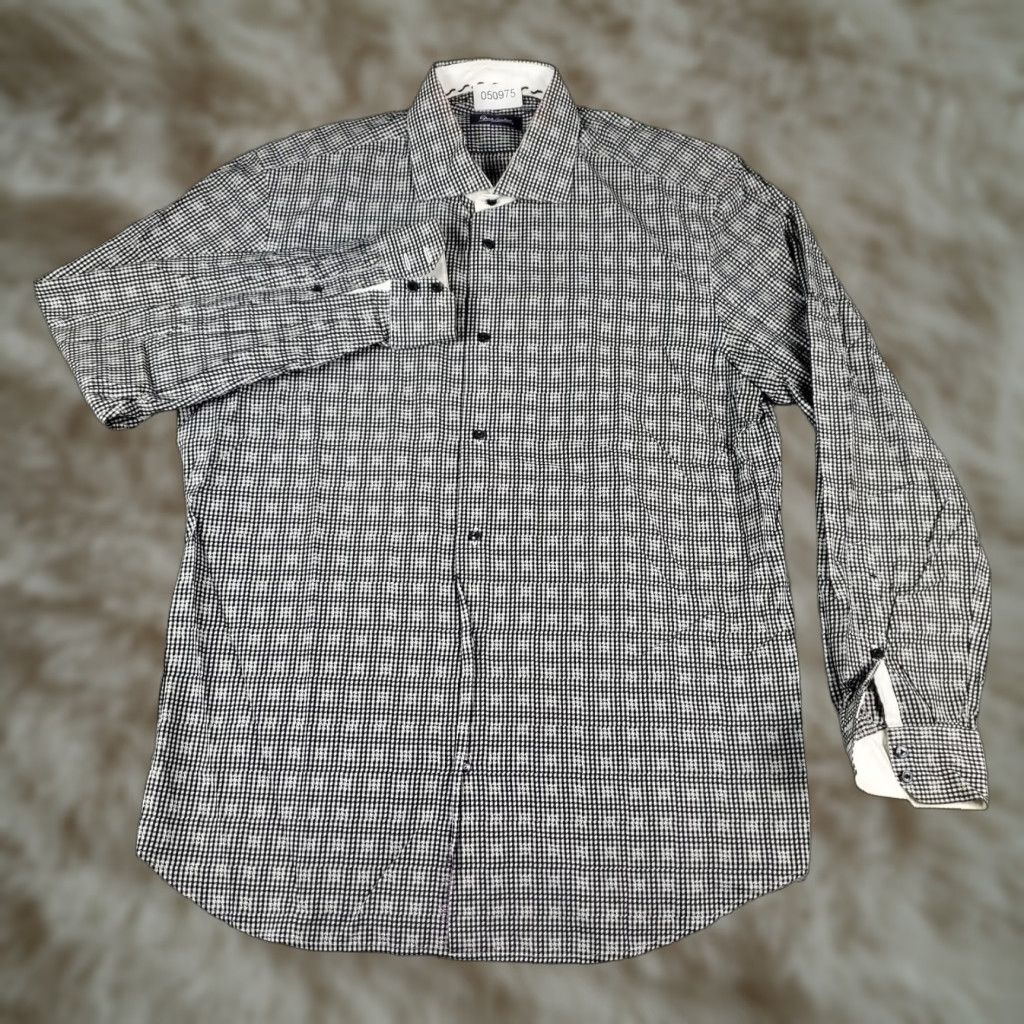 Robert Graham Robert Graham Shirt Mens Size 17 Blue Check Button-Up Long Sleeve Dressy Casual Office Size US XL / EU 56 / 4 - 1 Thumbnail