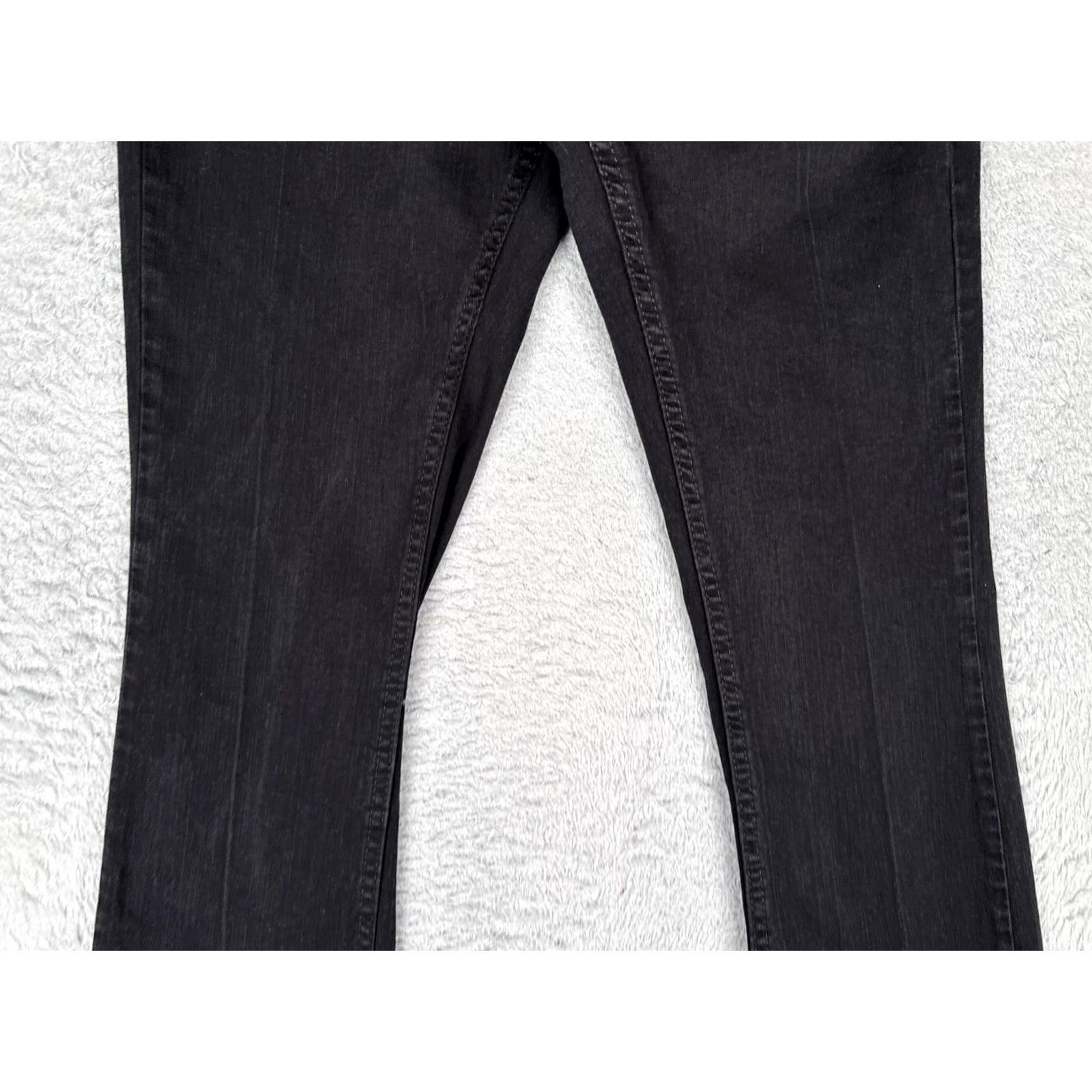 Vintage Riders by Lee Womens Bootcut Jeans Black Dark Wash Mid Rise Stretch 28x33 5-Pocket Denim Zipper Button Embroidered Back Pockets N/A Size 30" / US 8 / IT 44 - 3 Thumbnail