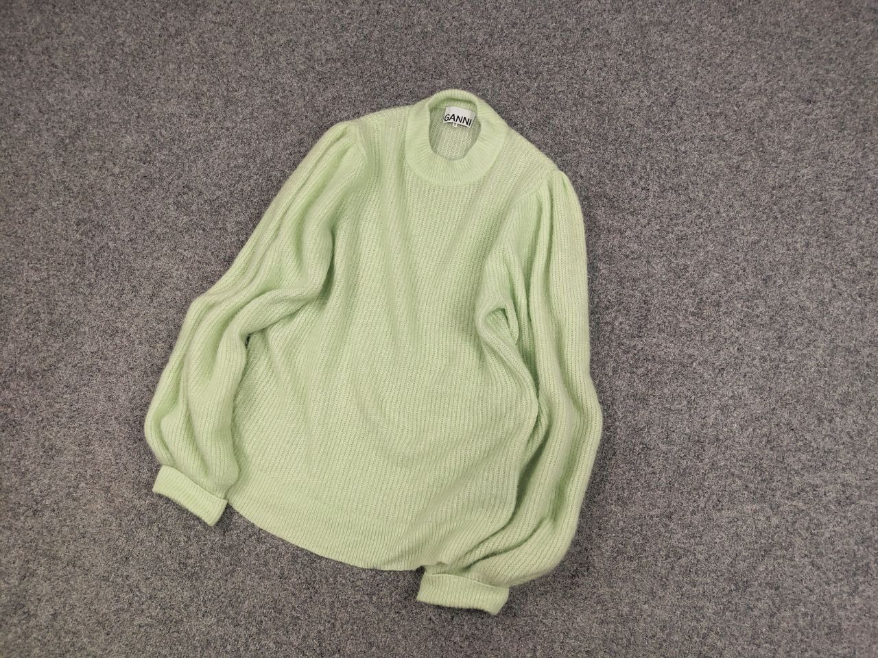 Ganni Ganni Design Alpaca Wool Blend Green Light Pulover Sweater Size M / US 6-8 / IT 42-44 - 3 Thumbnail