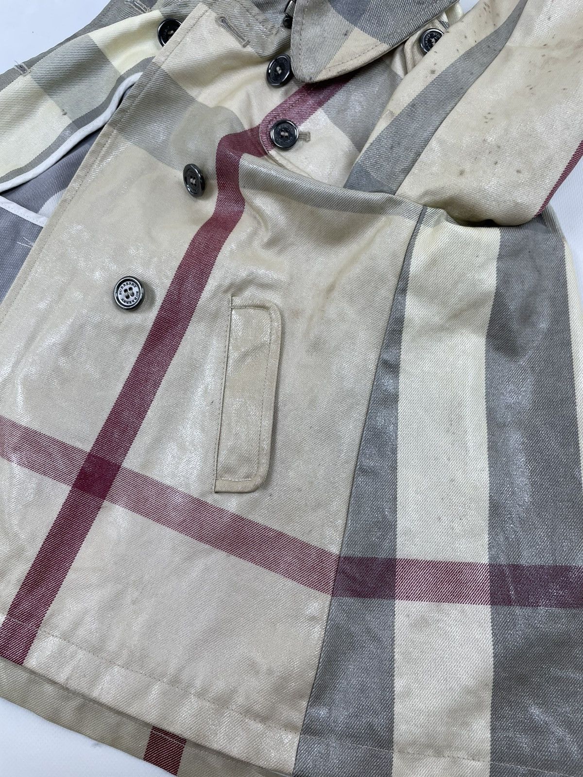 Kids BURBERRY BELI Nova Check Signature Long Sleeve Coat Trench