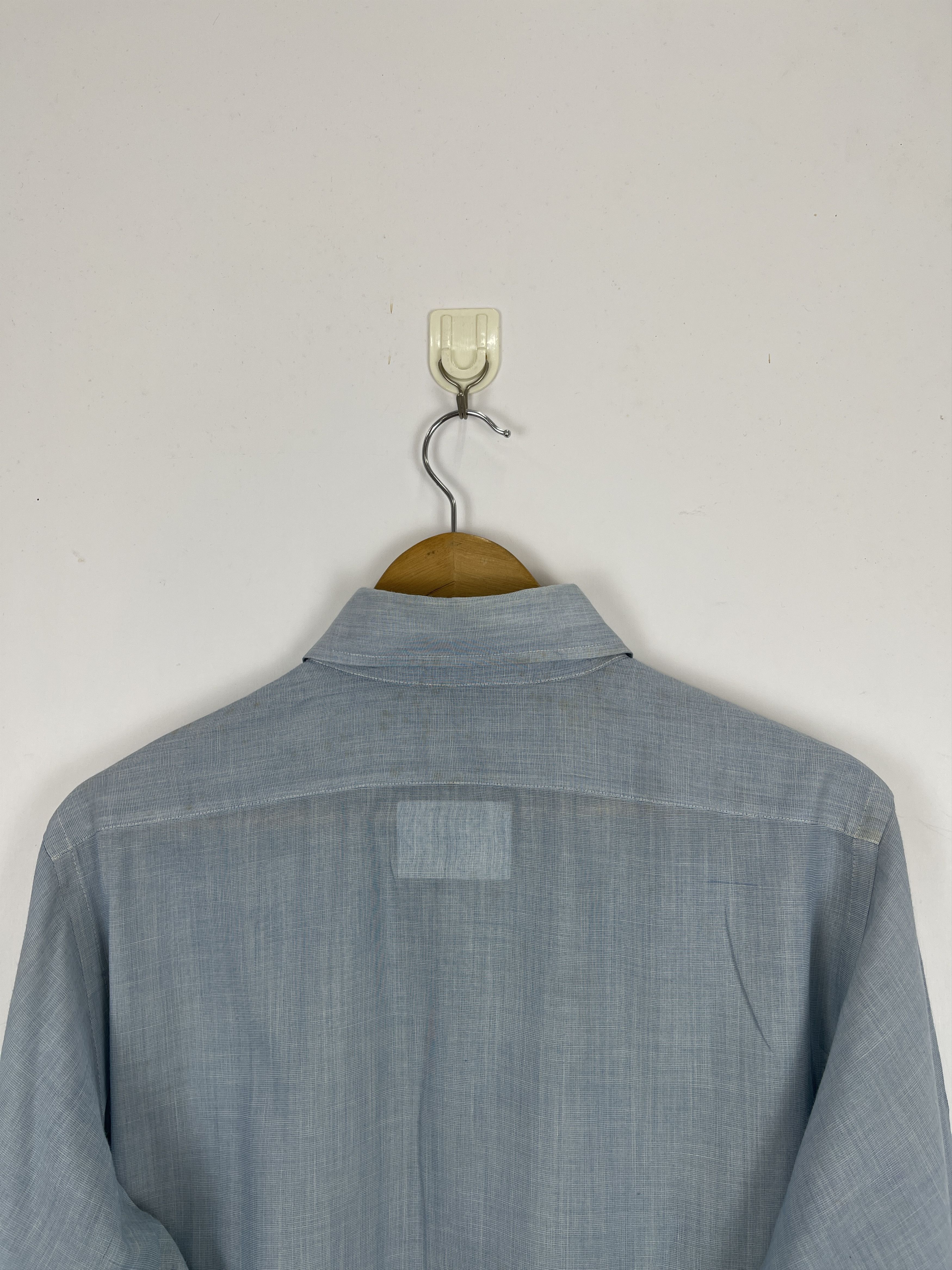 Japanese Brand × Vintage Vintage Western Chambray Plain Button Up Western Shirt Size US L / EU 52-54 / 3 - 4 Thumbnail