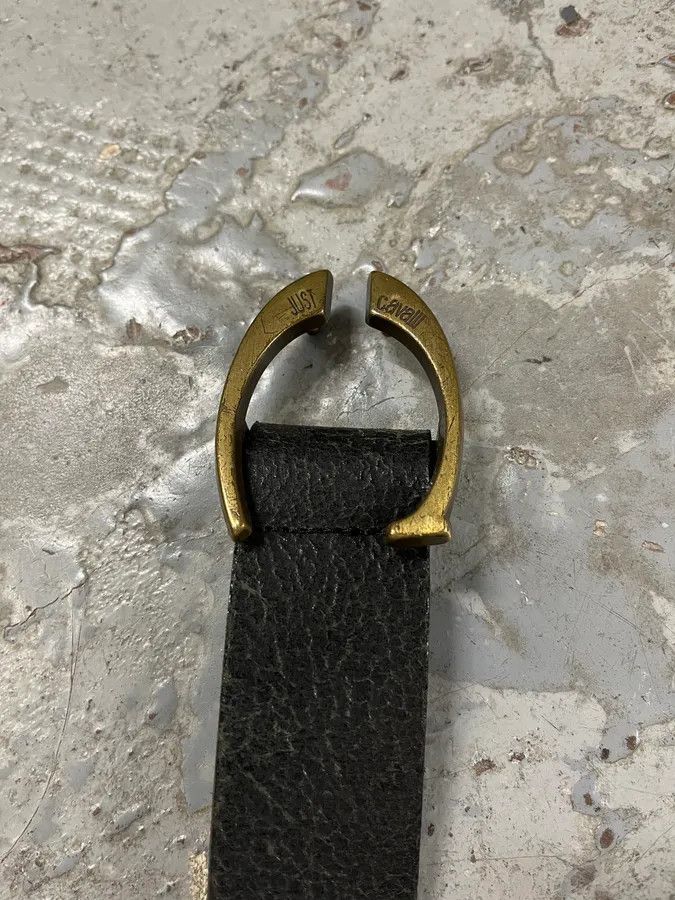 Just Cavalli 2000s Cavalli Black Cracked Leather Belt Size ONE SIZE - 8 Thumbnail