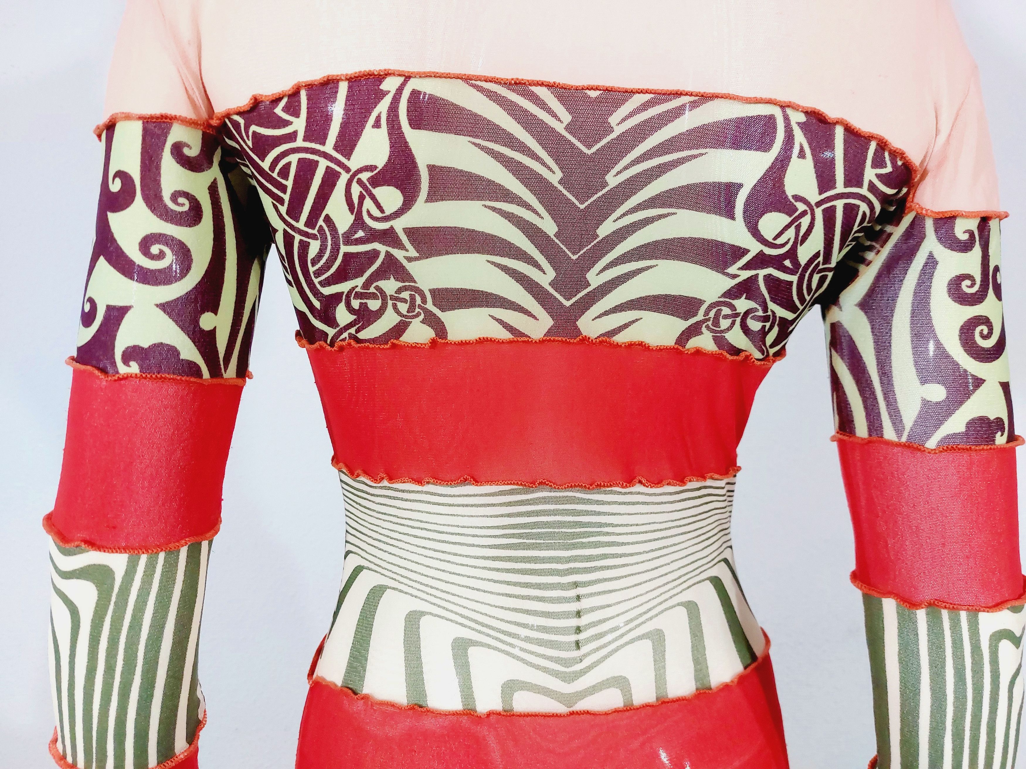 Jean Paul Gaultier Jean Paul Gaultier Maori Tatouages Optical Venus Dress Size S / US 4 / IT 40 - 14 Thumbnail