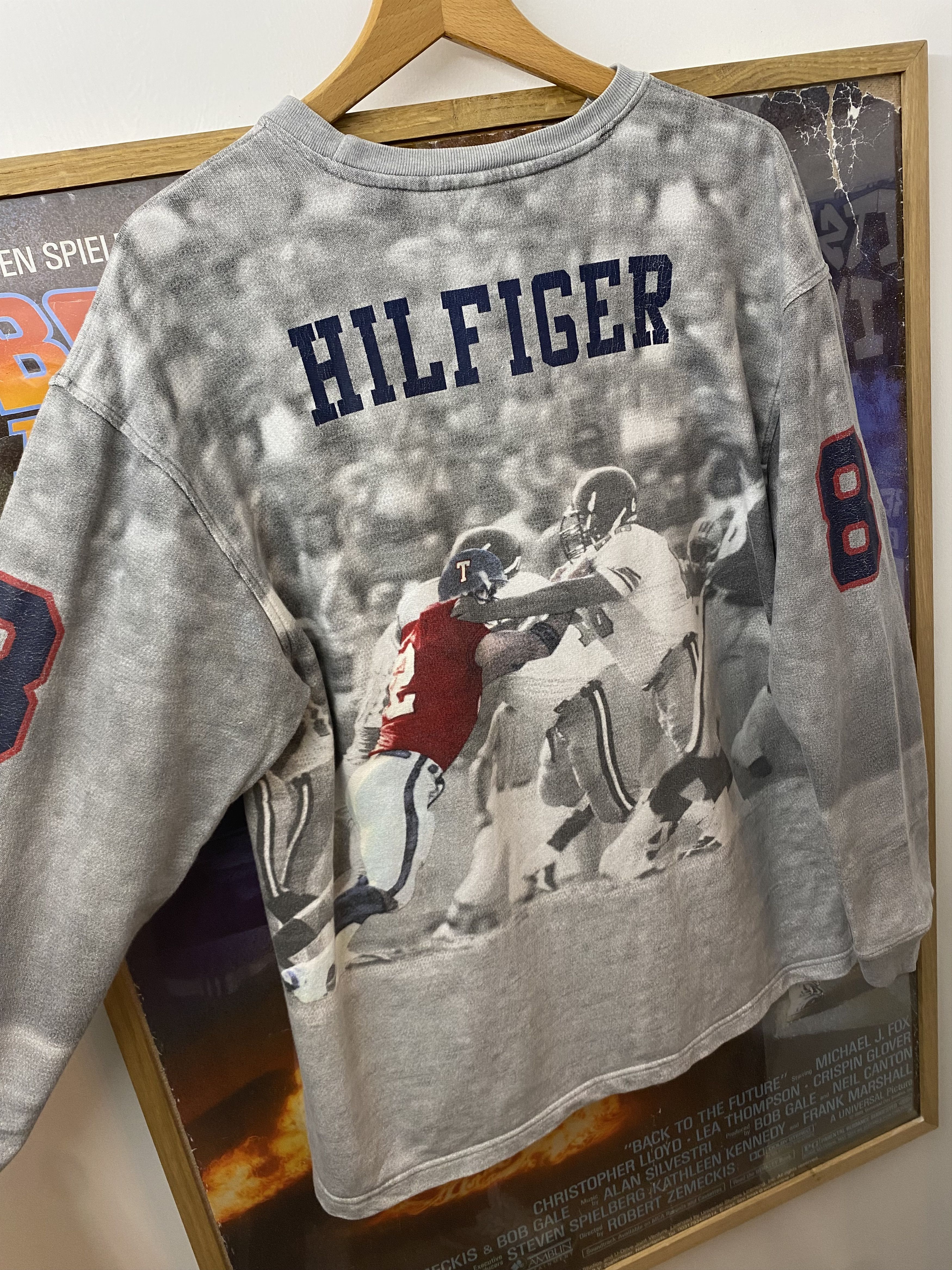 Tommy Hilfiger 90s Vintage Tommy Hilfiger NFL Number 8 AOP Sweatshirt Size US XL / EU 56 / 4 - 4 Thumbnail