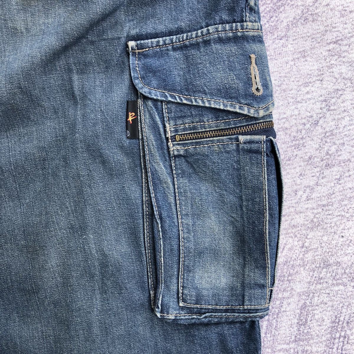 Jean Faded Cargo jeans Multipocket Tactical Pants Size US 34 / EU 50 - 12 Thumbnail