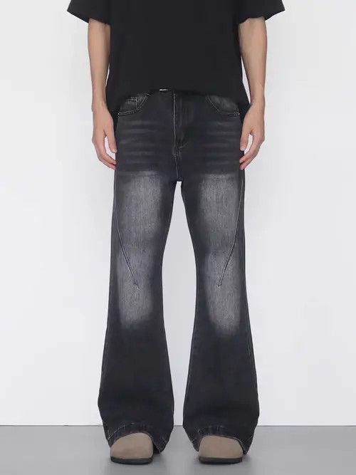 VIBE Black High Street Star Print Straight Leg Jeans Size US 31 - 2 Thumbnail