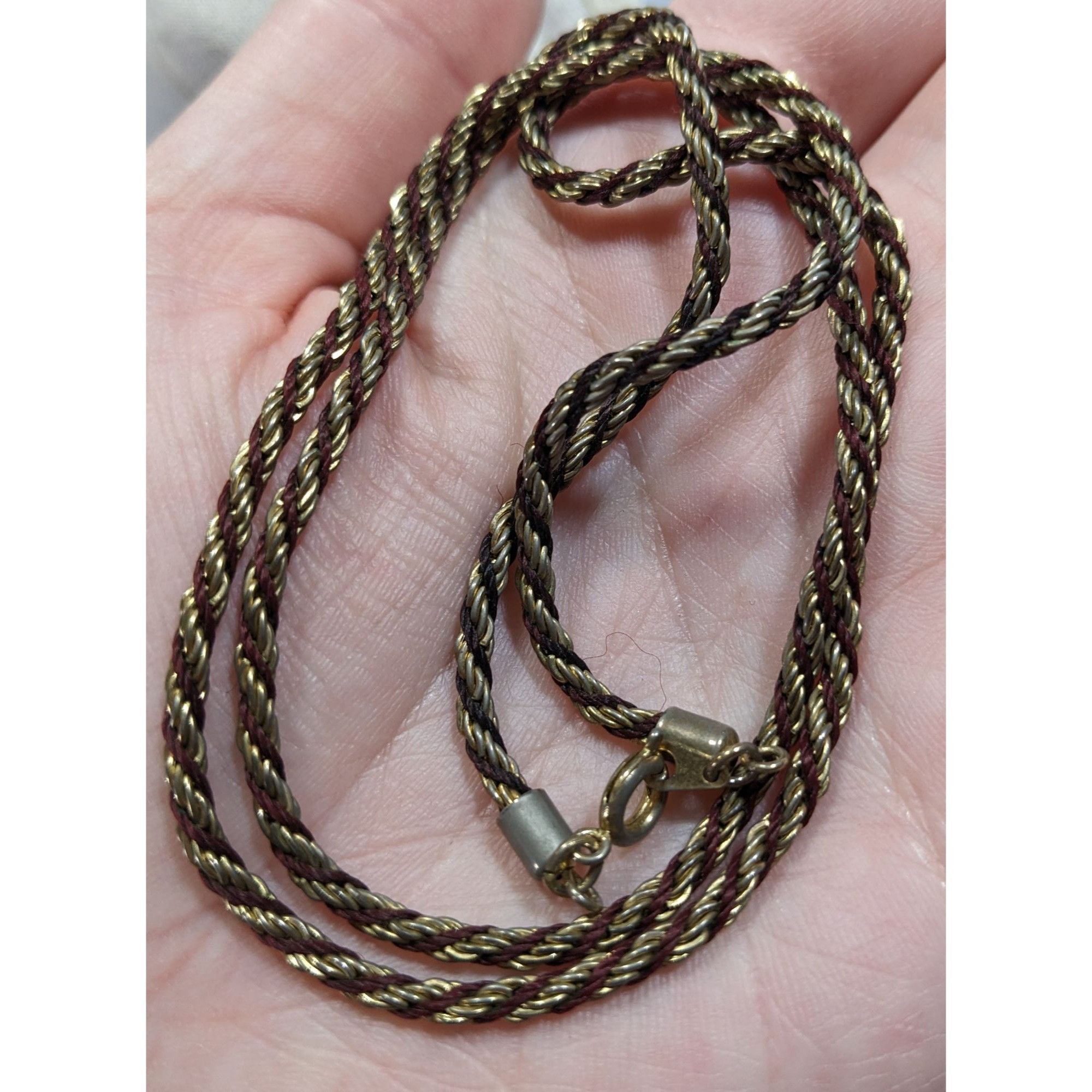 Other Vintage Twisted Gold Tone And Brown Chain Size ONE SIZE - 5 Thumbnail
