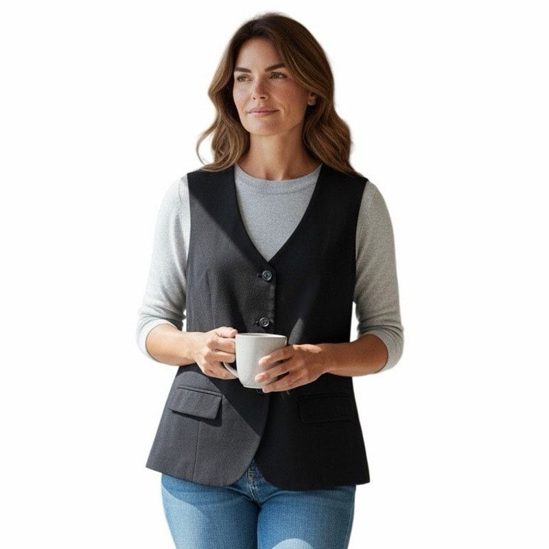 The Unbranded Brand A New Day Women’s Carefree Crepe Vest Size Large Black Size L / US 10 / IT 46 - 1 Thumbnail