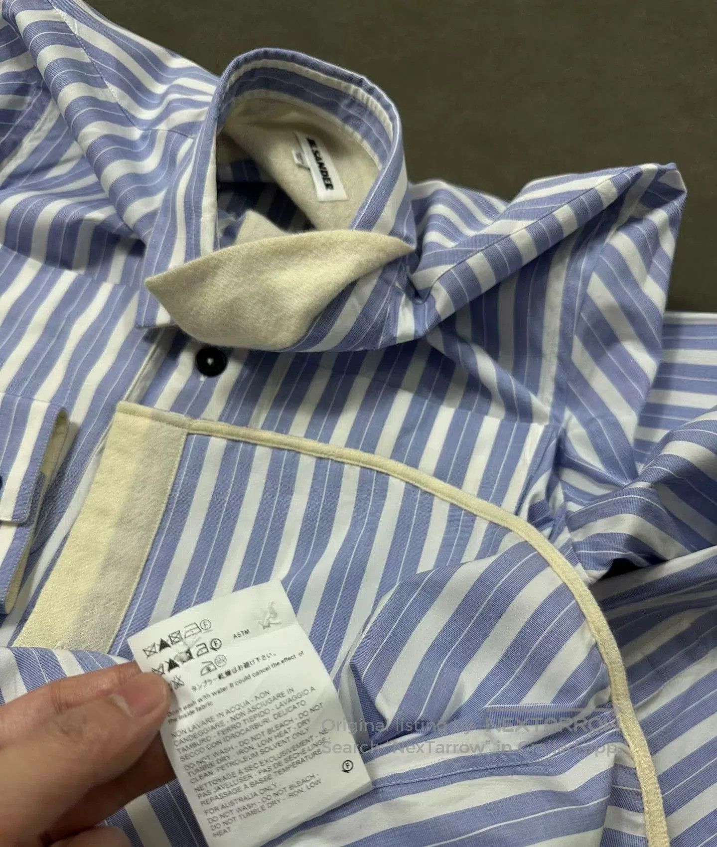 Jil Sander Jil Sander Blue Striped Long Sleeve Shirt. Size US M / EU 48-50 / 2 - 3 Thumbnail