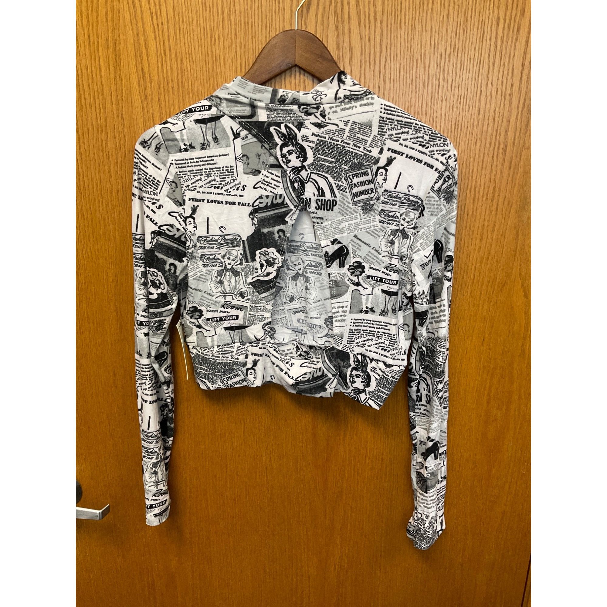 Other No Comment NY.LA XL Womens Long Sleeve Newspaper Print Cropp Size XL / US 12-14 / IT 48-50 - 5 Thumbnail