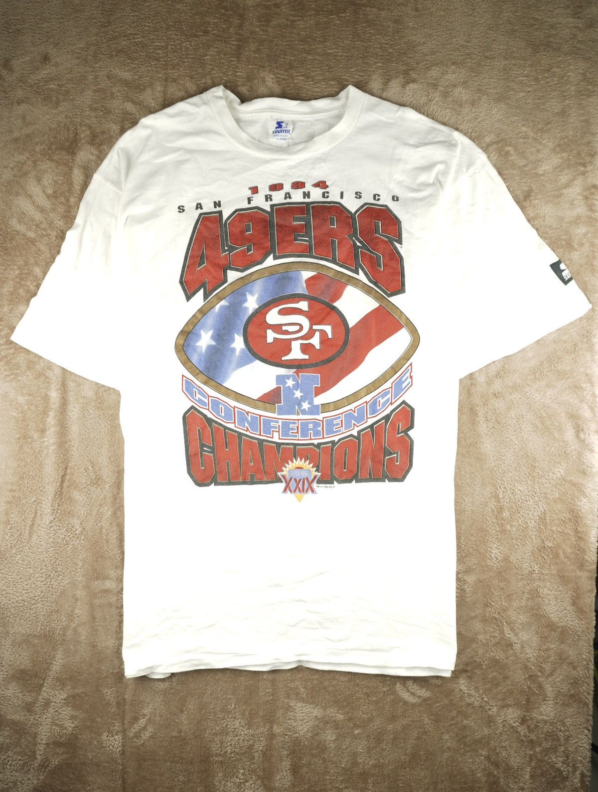 Starter Vtg Starter 49ers Champions Super Bowl XXIX 90s Oversized Size US XL / EU 56 / 4 - 2 Thumbnail