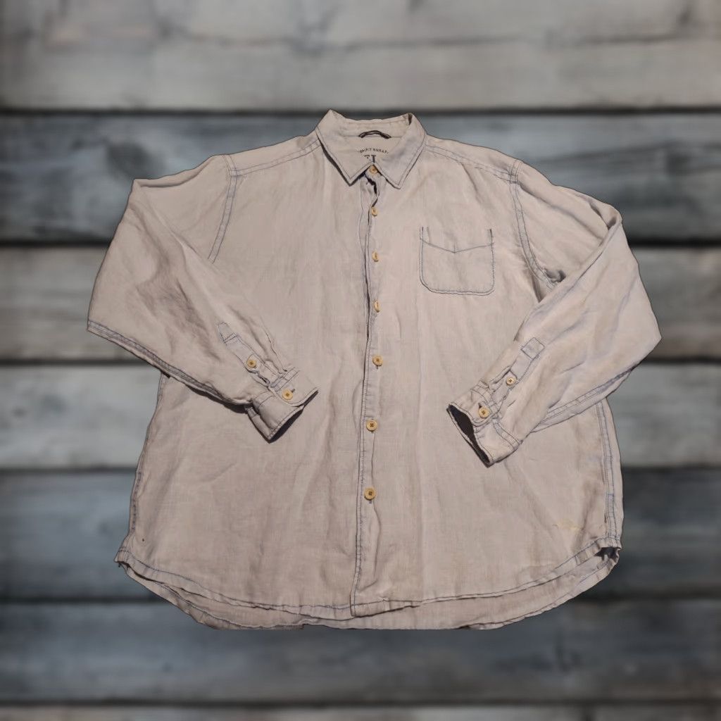 Tommy Bahama Tommy Bahama Relaxed Fit Button-Up Shirt Mens XL Blue Chambray 100% Linen Long Sleeve Casual Beach Size US XL / EU 56 / 4 - 1 Thumbnail