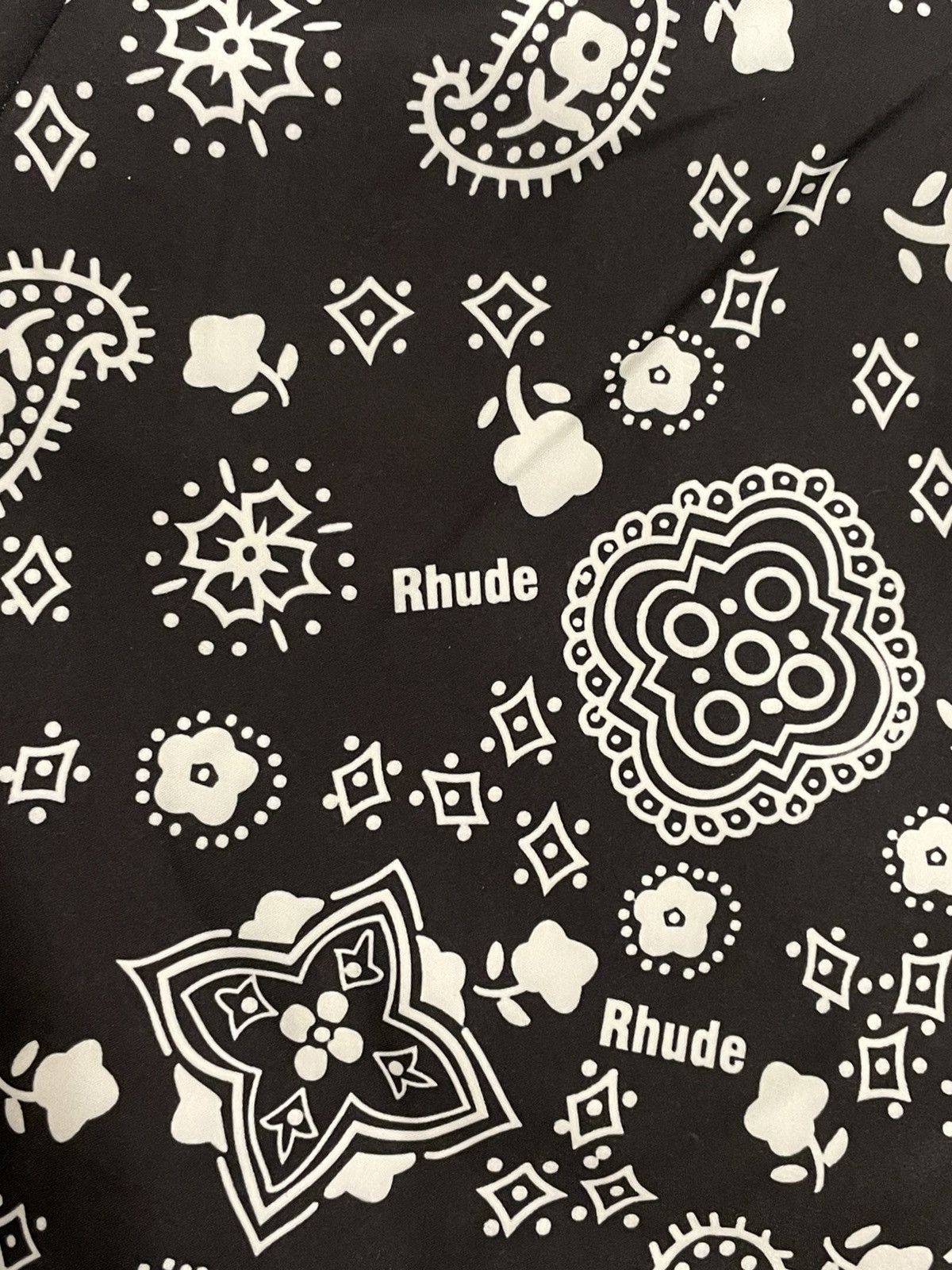 Rhude NEW Rhude Bandana Paisley Logo Shorts Black Spell Out Size US 34 / EU 50 - 3 Thumbnail