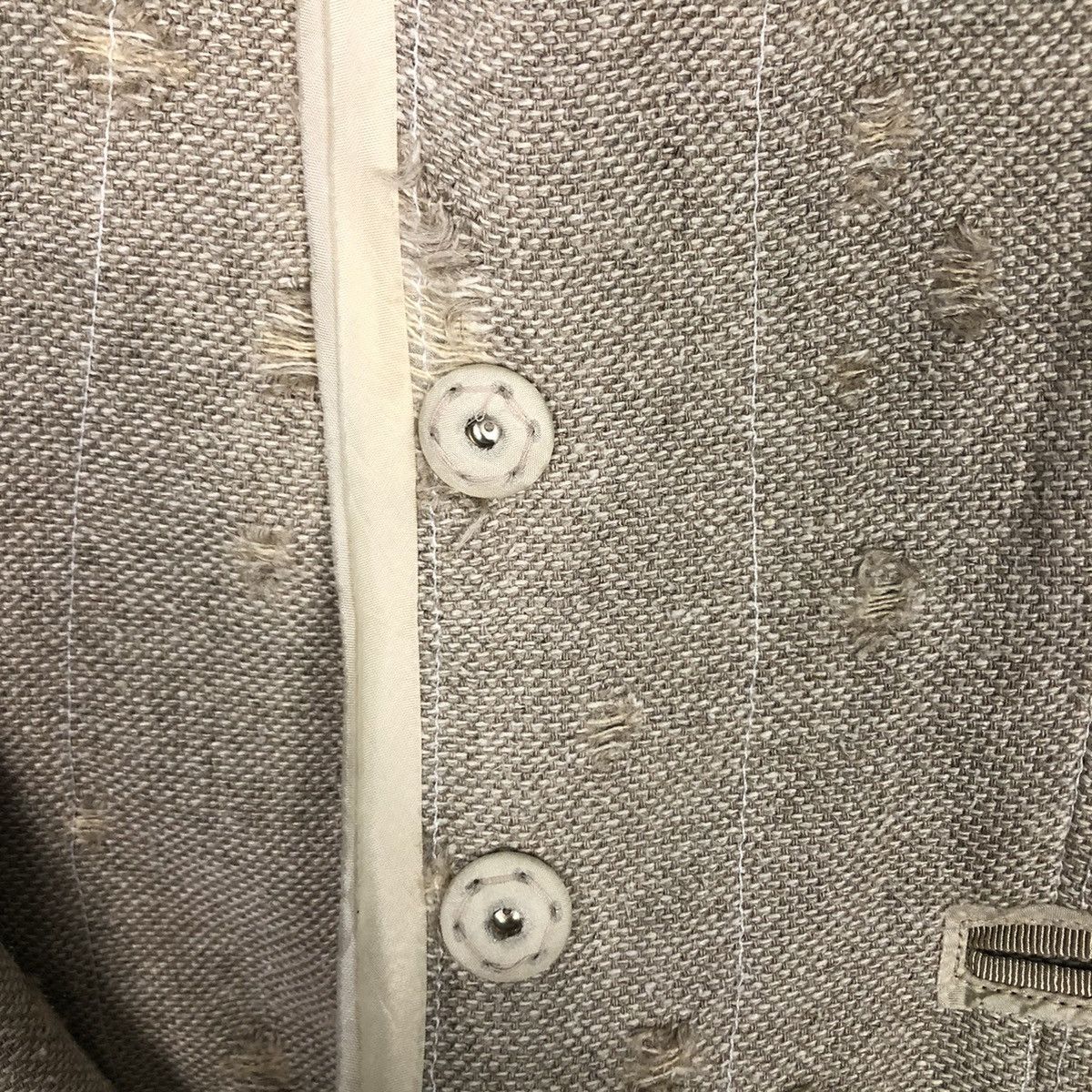 Prada 📌Rich Grey Cropped Distressed Tweed Jacket Prada Milano Size M / US 6-8 / IT 42-44 - 17 Thumbnail
