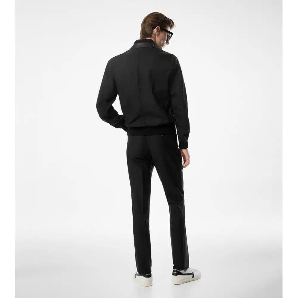 Tom Ford o1loc1c0326 OBS049 Cotton Silk Twill Bomber Jacket in Black Size US L / EU 52-54 / 3 - 2 Thumbnail