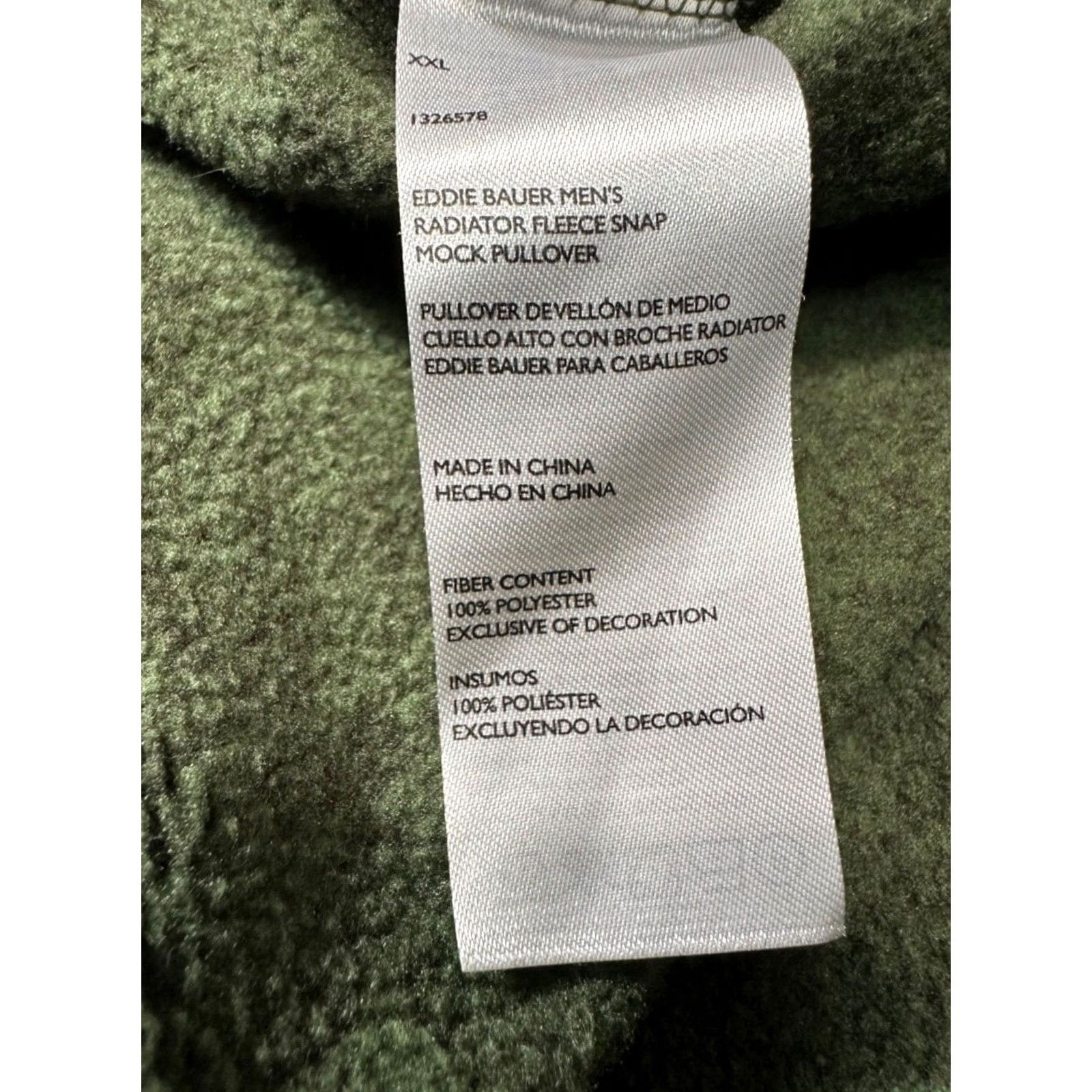 Eddie Bauer Eddie Bauer Mens Radiator Fleece 1/4 Snap Pullover 2XL Green Mock Neck Long Slv Size US XXL / EU 58 / 5 - 7 Thumbnail