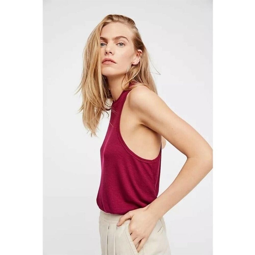 Free People Free People l Mock Me Ribbed Dark Red Tank Small Size S / US 4 / IT 40 - 3 Thumbnail
