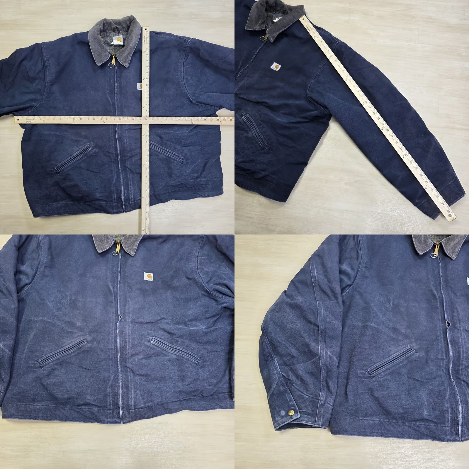 Carhartt VINTAGE Carhartt Jacket Detroit J172 DNY 4XL Navy Blue Blanket Lined Bomber Zip Pockets Mid-Length Regular Mens USA 80s 90s Fade Size US XXL / EU 58 / 5 - 8 Thumbnail