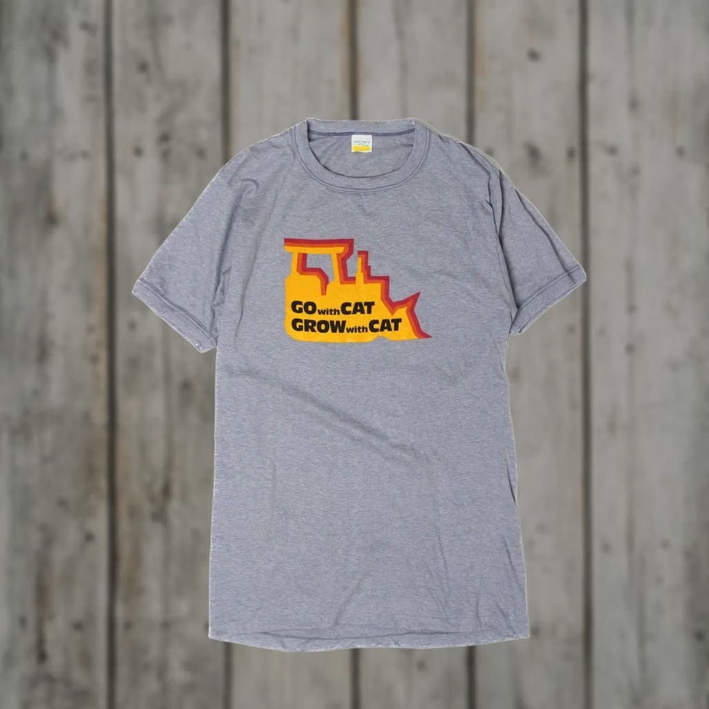 Jockey VINTAGE Go With Cat Grow With Cat T-Shirt Jockey Large Grey Unisex Adults Short Sleeve 1980s Mens Womens Girls Boys Size US L / EU 52-54 / 3 - 1 Thumbnail