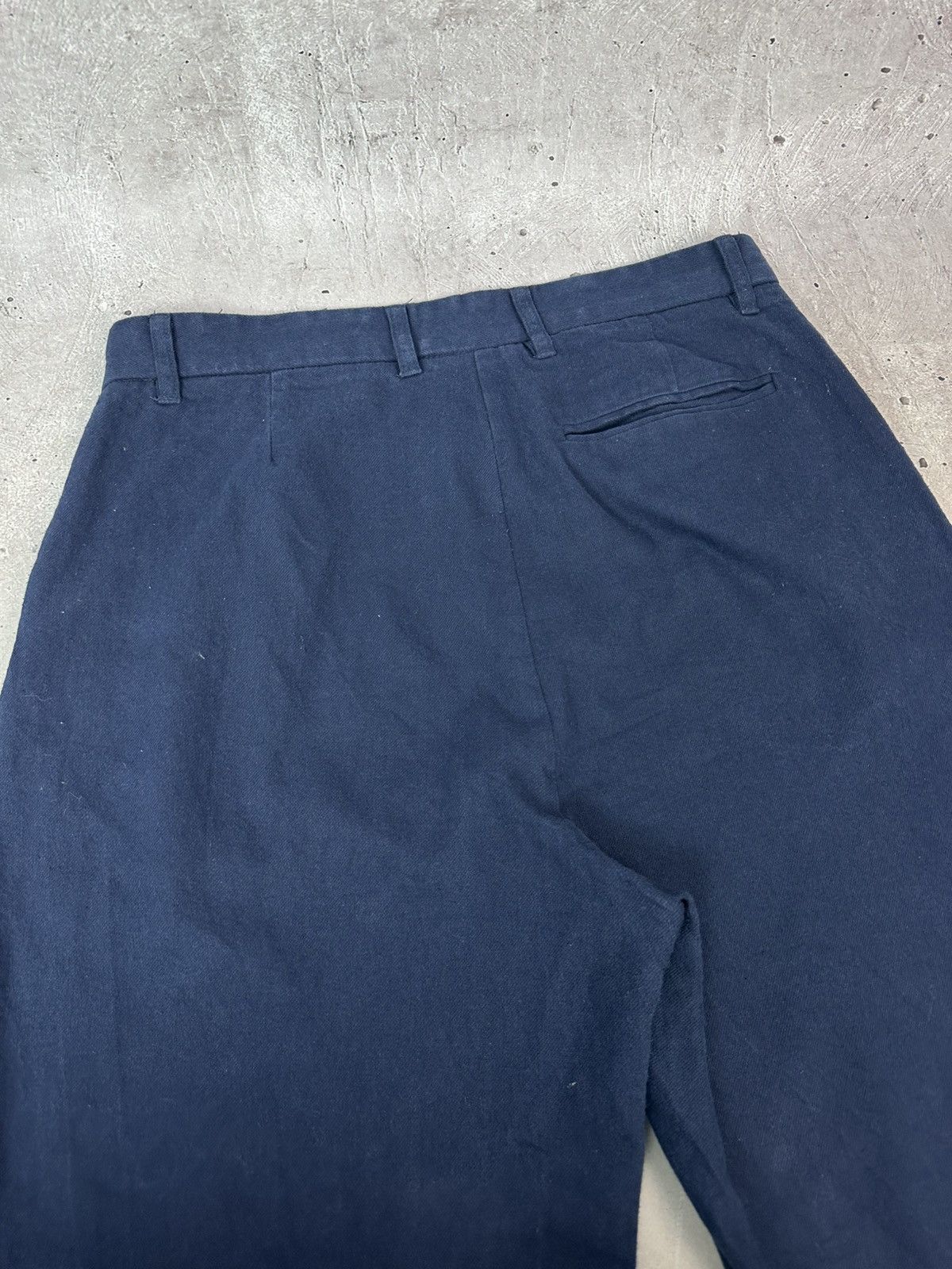 Folk Folk Loose Navy Blue Cotton-Linen Blend Men’s Casual Pants Size US 33 - 13 Thumbnail
