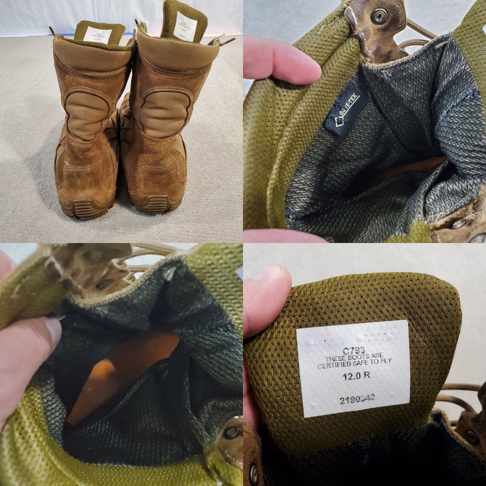 Vintage Belleville Boots Mens 12 R Brown Gore-Tex Insulated Leather Workwear Lace-up Military & Air Force Boots Mens Shoes Size US 12 / EU 45 - 8 Thumbnail