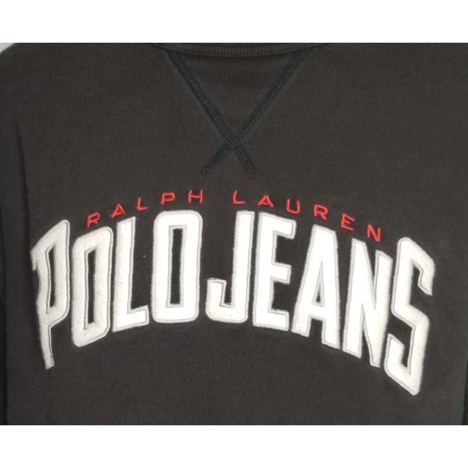 Polo Ralph Lauren VINTAGE Polo Jeans Ralph Lauren Sweater M Black Spellout Pullover Mens Size US M / EU 48-50 / 2 - 2 Thumbnail