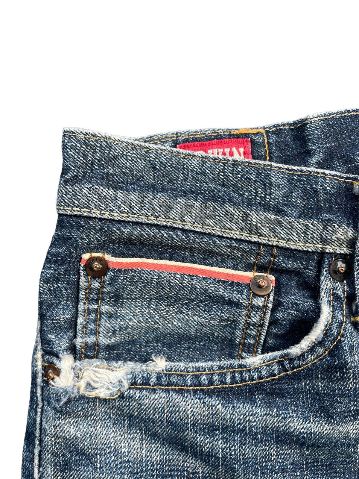 Edwin Vintage Edwin 505ZX Selvedge Distresed Denim Size US 31 - 9 Thumbnail