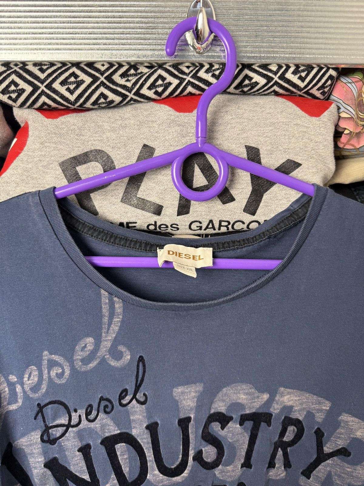 Diesel Vintage Diesel Big Over Logo Crazy Y2K Hype Tee Size US XXL / EU 58 / 5 - 6 Thumbnail