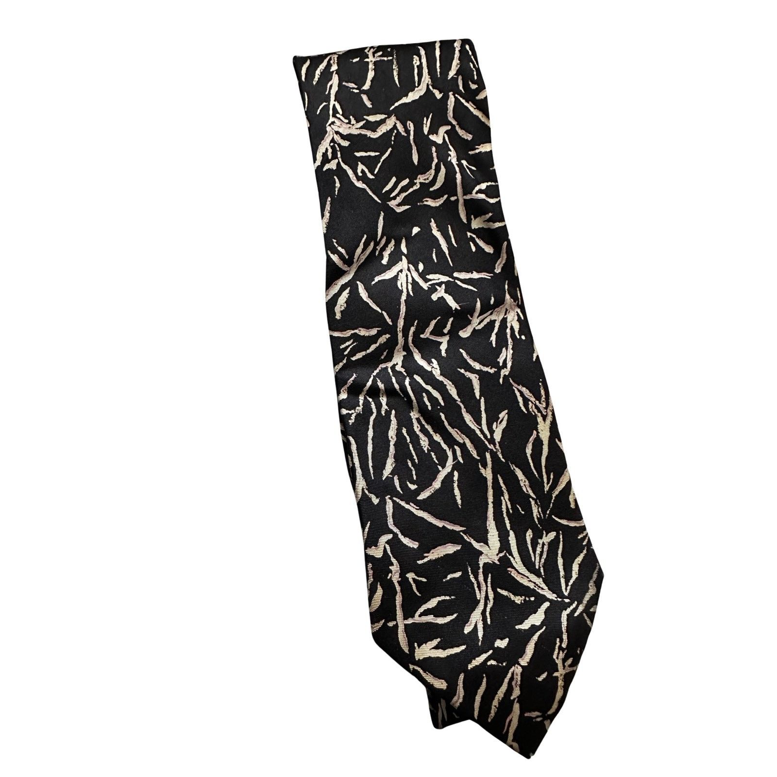 Vintage Vintage Black Bamboo Silk Necktie Size ONE SIZE - 1 Thumbnail