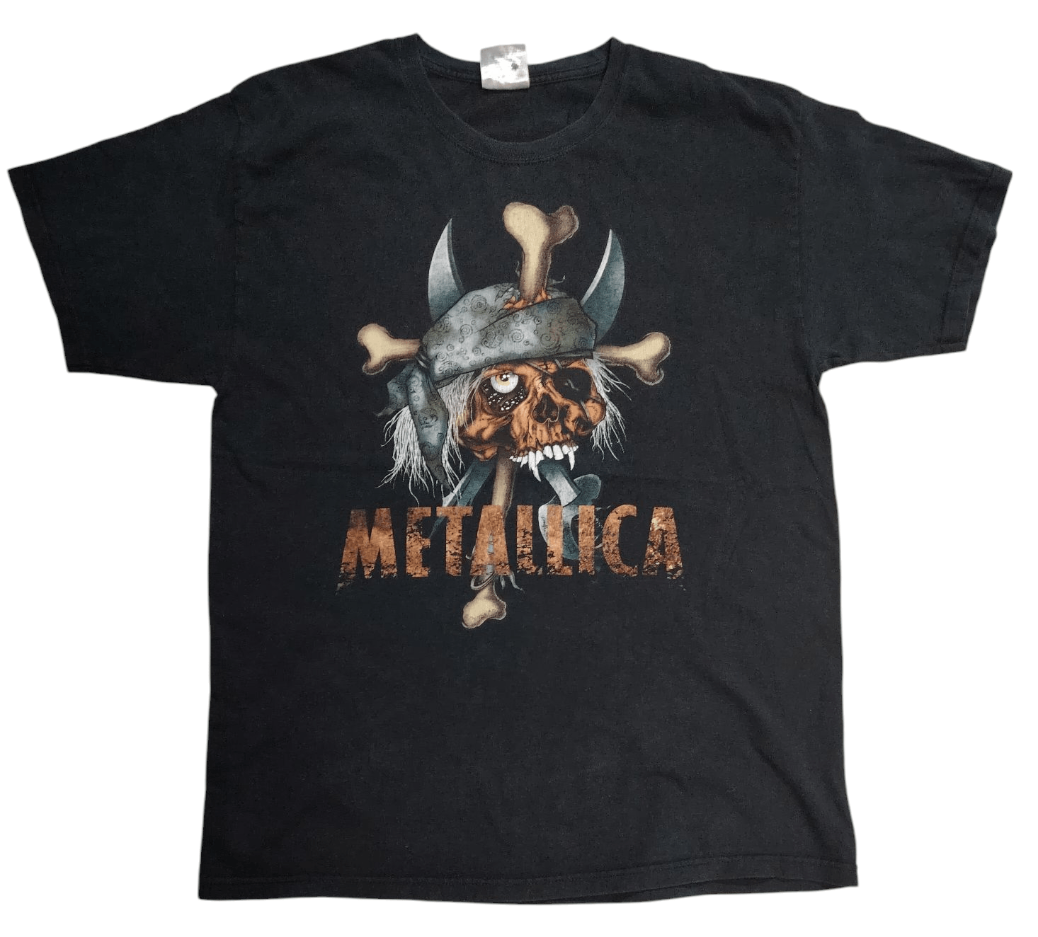 Band Tees × Vintage Vintage 2002 METALLICA PUSHEAD PIRATE SKULL T Shirt Size US L / EU 52-54 / 3 - 1 Thumbnail