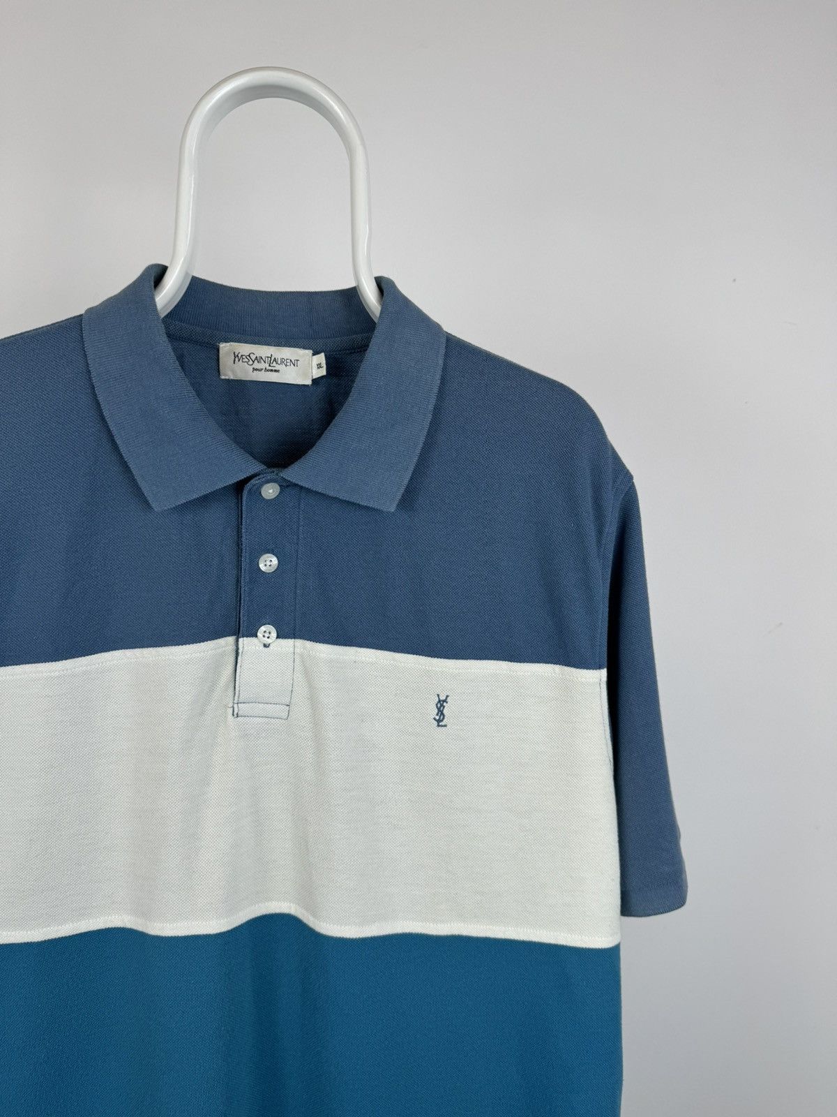 Vintage × Yves Saint Laurent Vintage Yves Saint Laurent Striped Polo Size US XXL / EU 58 / 5 - 2 Thumbnail