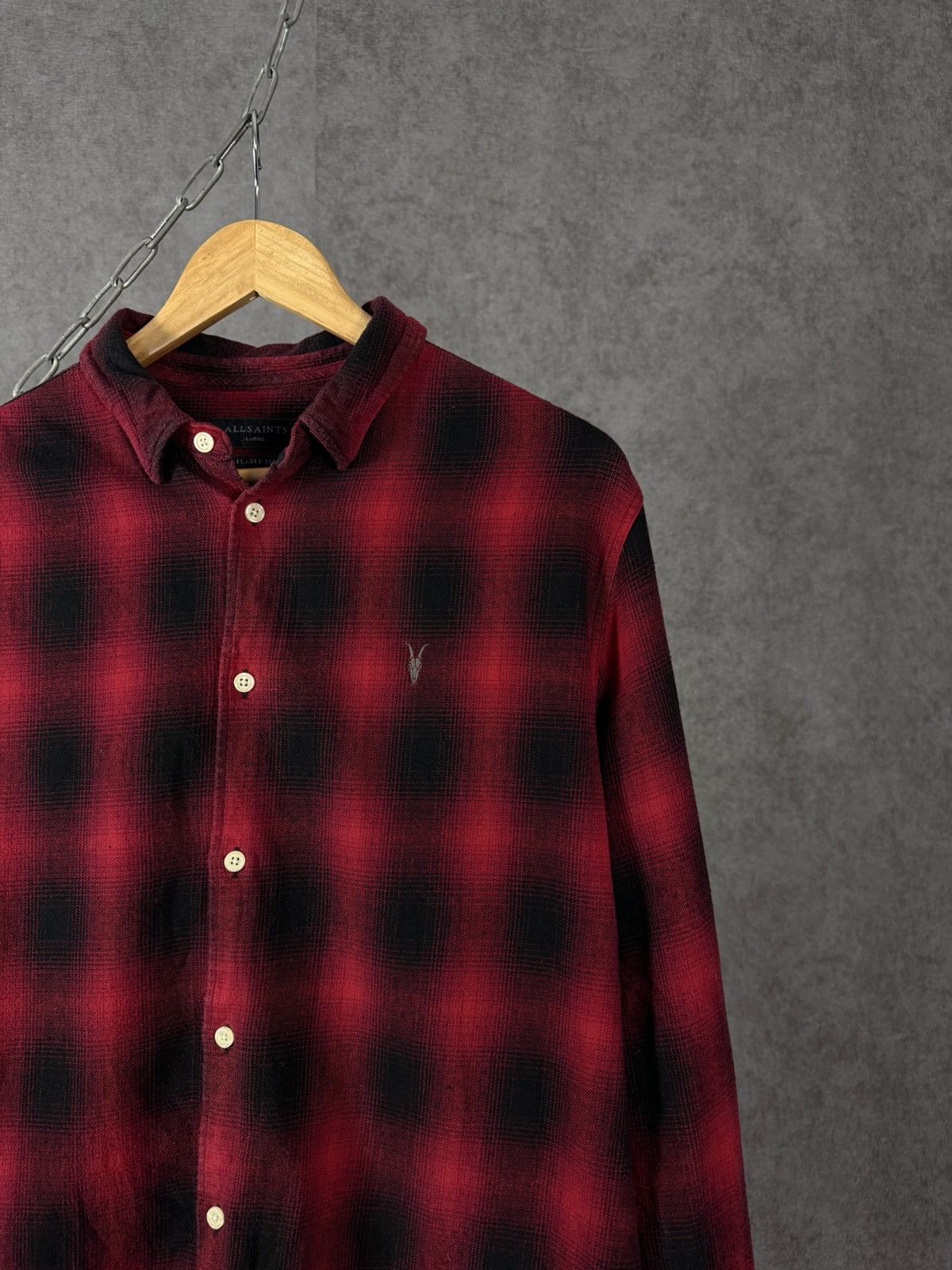 Allsaints Allsaints luxury designer flannel logo relaxed shirt Size US L / EU 52-54 / 3 - 2 Thumbnail