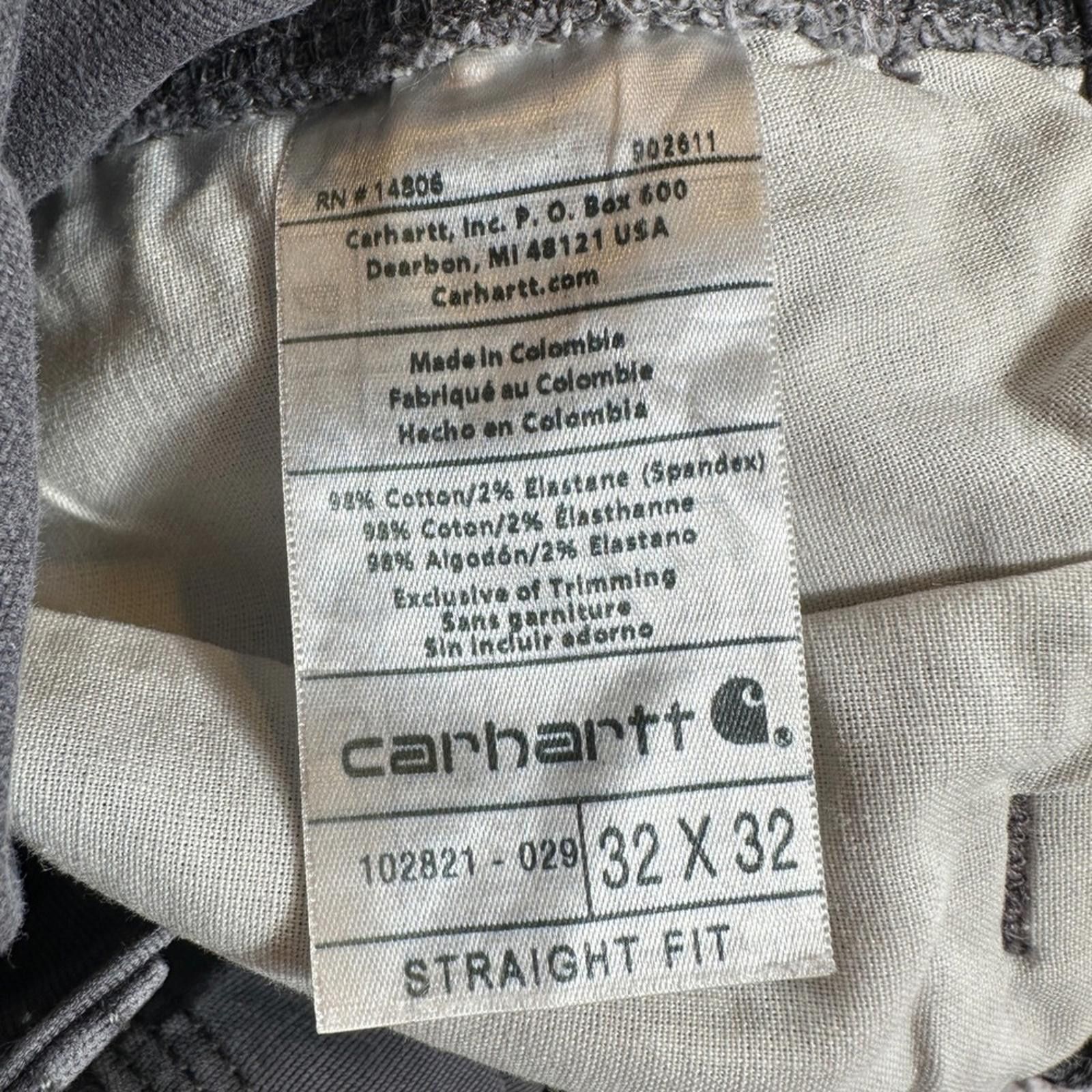 Carhartt Carhartt Mens 32x32 Straight Fit Work Pants Gray Cotton Size US 32 / EU 48 - 5 Thumbnail