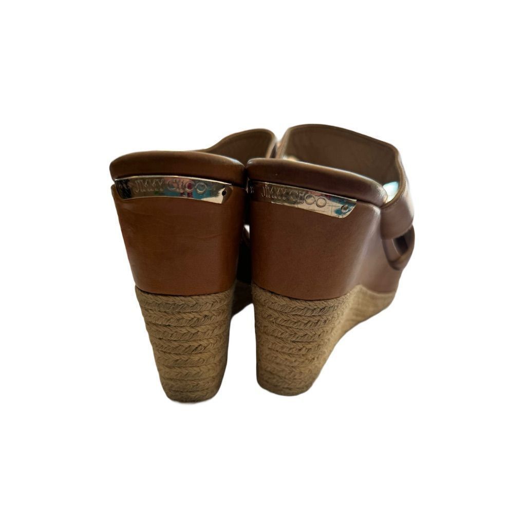 Jimmy Choo Jimmy Choo Women's Espadrille Wedge Sandals Brown Size 7.5 Size US 7.5 / IT 37.5 - 5 Thumbnail