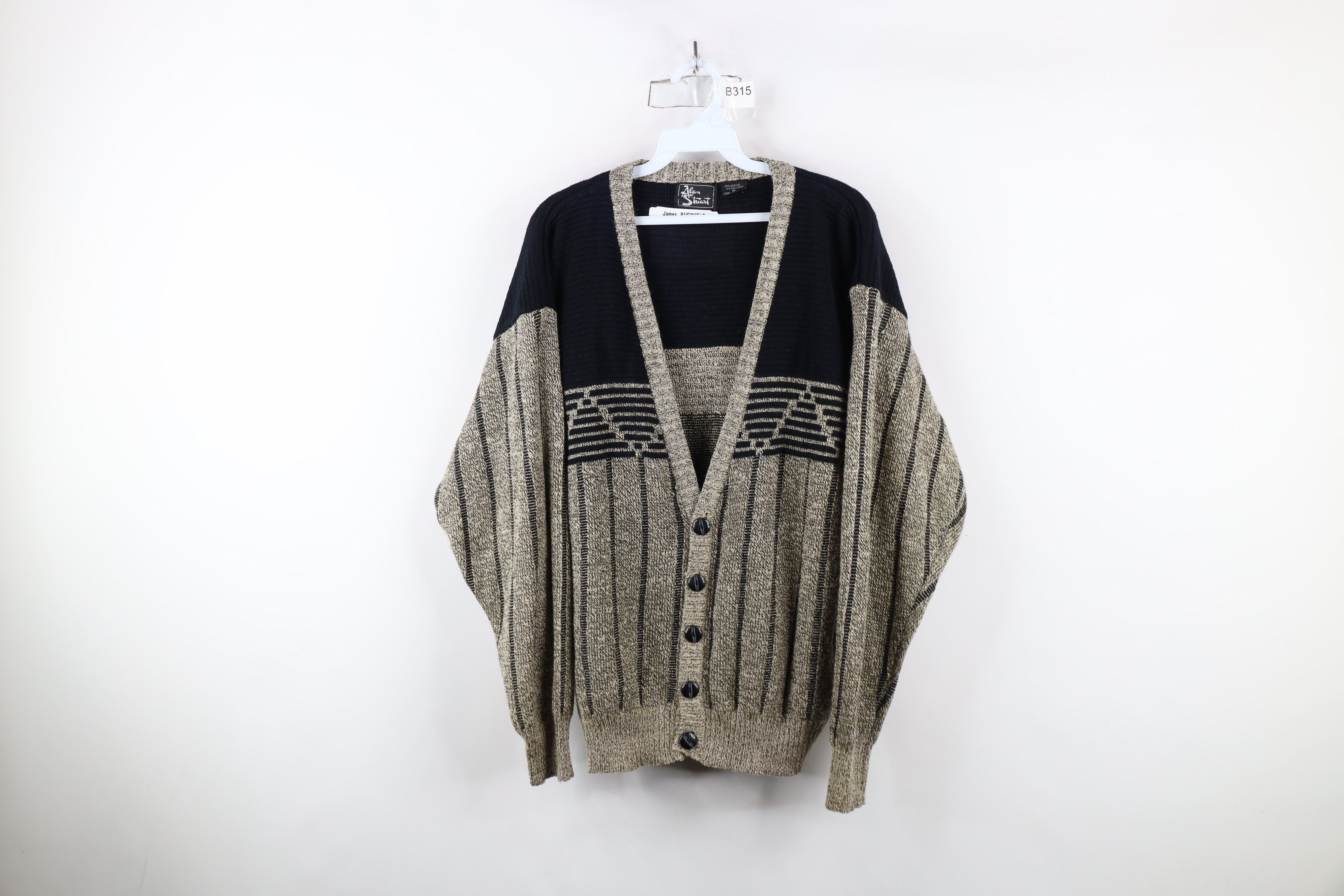 Vintage 90s Streetwear Knit Cardigan Sweater Heather Brown