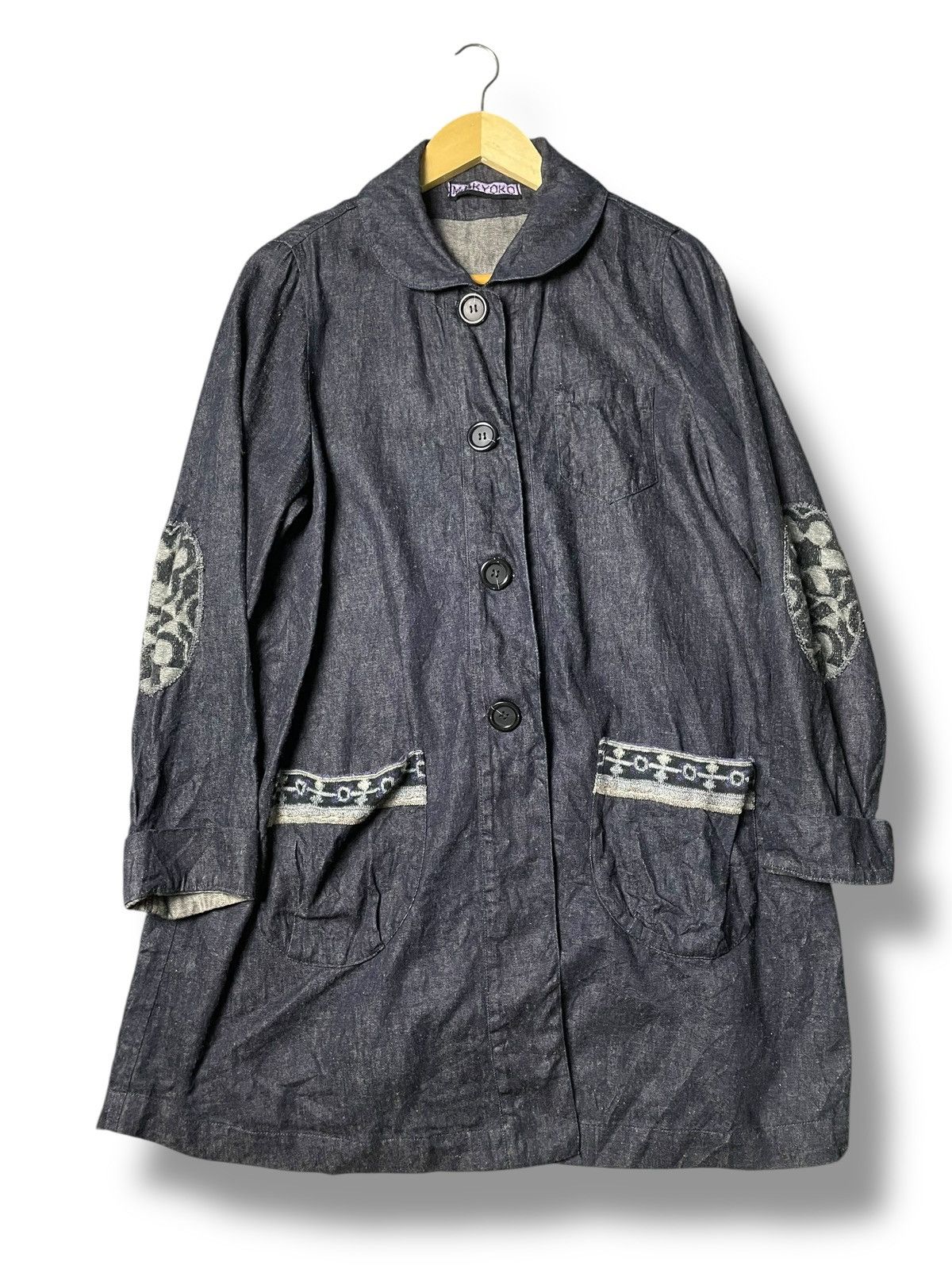 Japanese Brand × Vintage Japanese Brand Long Buttoned Denim Jacket (96) Size US S / EU 44-46 / 1 - 1 Thumbnail